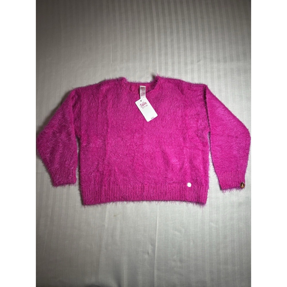 Justice Girls‎ Pink Top Fuzzy Sweater Size Small 7/8 Cozy Warm Soft New NWT
